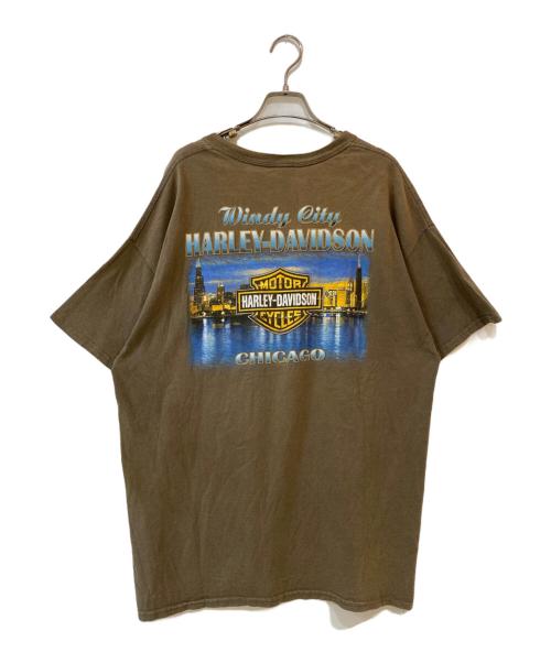 HARLEY-DAVIDSON（ハーレーダビッドソン）HARLEY-DAVIDSON (ハーレーダビッドソン) プリントTシャツ ベージュ サイズ:XLの古着・服飾アイテム
