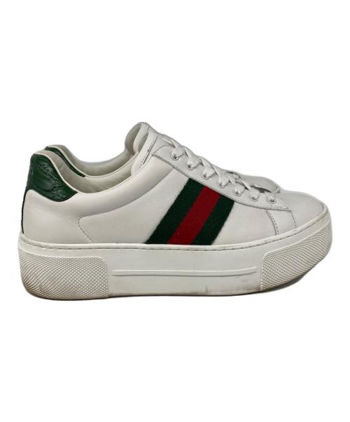 GUCCI（グッチ）GUCCI (グッチ) ACE シェリーライン ローカットスニーカー ホワイト サイズ:36の古着・服飾アイテム