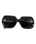 TORY BURCH (トリーバーチ) ミラー オーバーサイズ スクエア サングラス ブラック サイズ:56□18 145：6000円