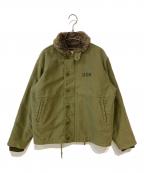 HOUSTONヒューストン）の古着「NAVY DEPARTMENT TYPE:N-1 デッキジャケット」｜オリーブ