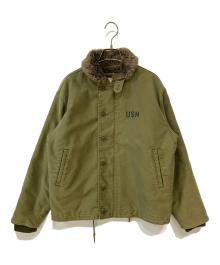 HOUSTON（ヒューストン）の古着「NAVY DEPARTMENT TYPE:N-1 デッキジャケット」｜オリーブ
