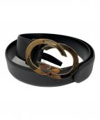 GUCCIグッチ）の古着「ダブルGロゴベルト」｜ブラック