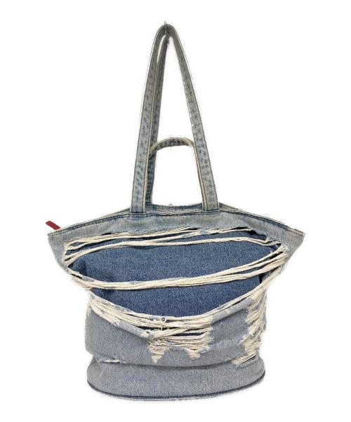 DIESEL（ディーゼル）DIESEL (ディーゼル) ダメージ加工 デニム2WAYトートバッグ インディゴ サイズ:なしの古着・服飾アイテム