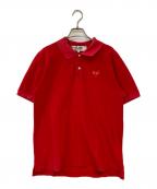 PLAY COMME des GARCONSプレイコムデギャルソン）の古着「RED HEART POLO ハートロゴポロシャツ」｜レッド