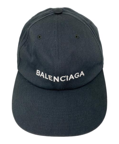 BALENCIAGA（バレンシアガ）BALENCIAGA (バレンシアガ) ロゴ刺繍ベースボールキャップ ブラックの古着・服飾アイテム