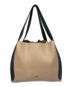 COACHコーチ）の古着「ハドリー ホーボー カラーブロック ワンショルダーバッグ」｜ベージュ×グリーン