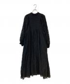 IENAイエナ）の古着「フラワージャガードボザムドレス」｜ブラック