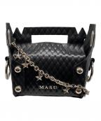masuエムエーエスユー）の古着「LEATHER CAKE BAG」｜ブラック