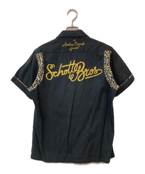 Schott（ショット）Schott (ショット) 豹柄パイピングボーリングシャツ ブラック サイズ:Ｓの古着・服飾アイテム