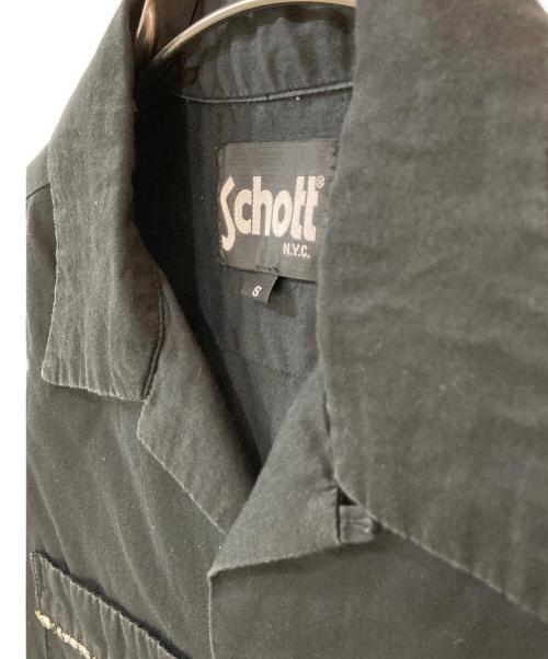 Schott（ショット）Schott (ショット) 豹柄パイピングボーリングシャツ ブラック サイズ:Ｓの古着・服飾アイテム
