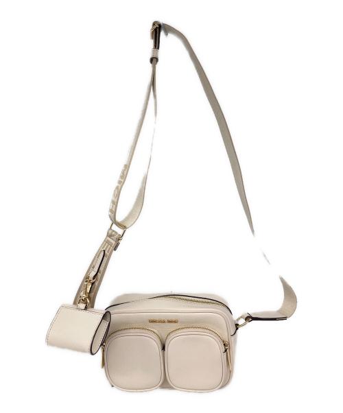 MICHAEL KORS（マイケルコース）MICHAEL KORS (マイケル・コース) JET SET ITEM レザー ポケット クロスボディ ウィズ アタッチ ミディアム ベージュの古着・服飾アイテム