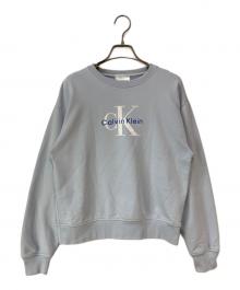 Calvin Klein Jeans（カルバンクラインジーンズ）の古着「モノグラムロゴ フレンチテリースウェット」｜ブルー