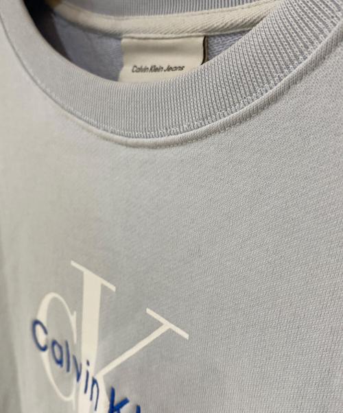 Calvin Klein Jeans（カルバンクラインジーンズ）Calvin Klein Jeans (カルバンクラインジーンズ) モノグラムロゴ フレンチテリースウェット ブルー サイズ: 2XSの古着・服飾アイテム