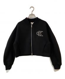 Calvin Klein Jeans（カルバンクラインジーンズ）の古着「ボンバージャケット - オーバーサイズショートジップボンバージャケット」｜ブラック
