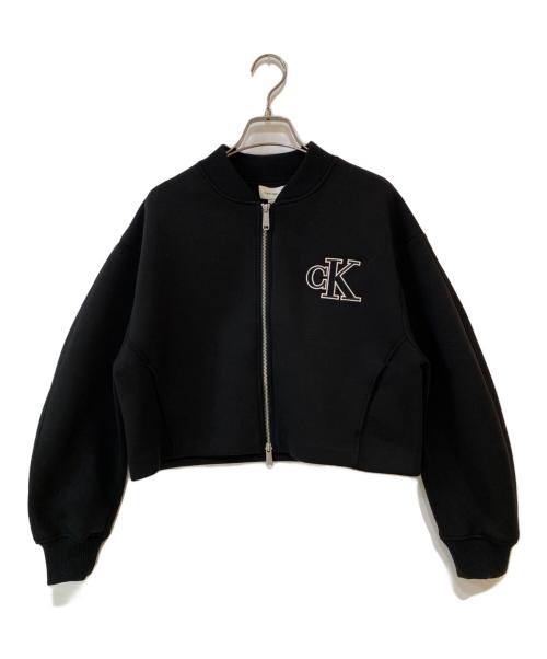 Calvin Klein Jeans（カルバンクラインジーンズ）Calvin Klein Jeans (カルバンクラインジーンズ) ボンバージャケット - オーバーサイズショートジップボンバージャケット ブラック サイズ:XXS 未使用品の古着・服飾アイテム