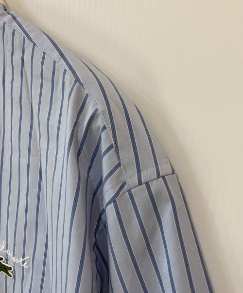 LACOSTE（ラコステ）LACOSTE (ラコステ) バンドカラーシャツドレス ブルー×ホワイト サイズ:34 未使用品の古着・服飾アイテム