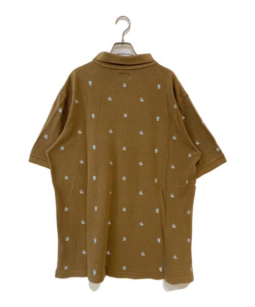 stussy（ステューシー）stussy (ステューシー) 00’s ランダムロゴポロシャツ ブラウン サイズ:XLの古着・服飾アイテム