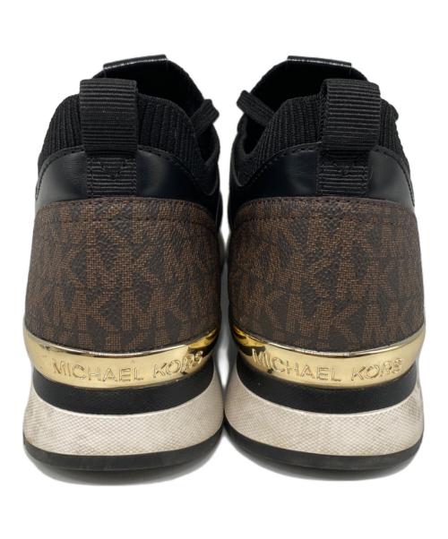 MICHAEL KORS（マイケル・コース）MICHAEL KORS (マイケル・コース) JENKINS ニット スニーカー ブラック×ブラウン サイズ:8Mの古着・服飾アイテム