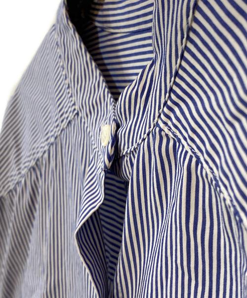 SOEJU（ソージュ）SOEJU (ソージュ) バンドカラーストライプシャツ ブルー サイズ:Freeの古着・服飾アイテム