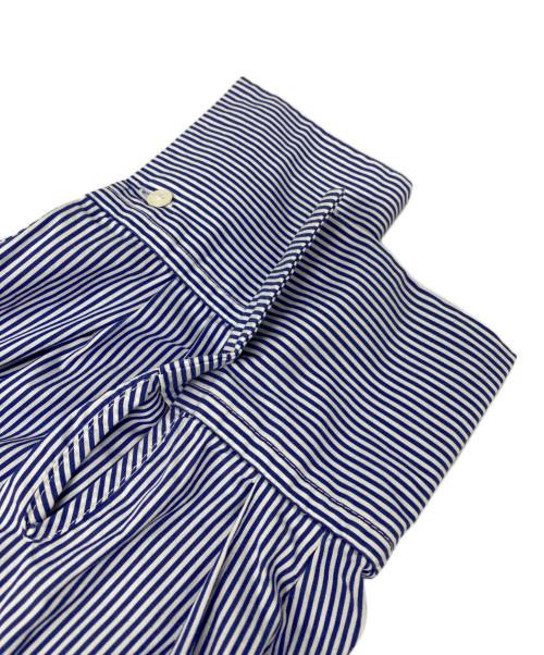 SOEJU（ソージュ）SOEJU (ソージュ) バンドカラーストライプシャツ ブルー サイズ:Freeの古着・服飾アイテム