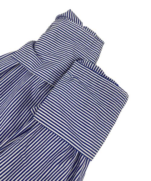 SOEJU（ソージュ）SOEJU (ソージュ) バンドカラーストライプシャツ ブルー サイズ:Freeの古着・服飾アイテム