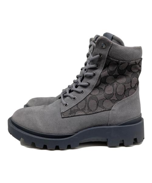 COACH（コーチ）COACH (コーチ) CitySole ブーツ・シグネチャー ジャカード グレー サイズ:25.5の古着・服飾アイテム