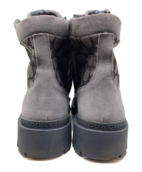COACH（コーチ）COACH (コーチ) CitySole ブーツ・シグネチャー ジャカード グレー サイズ:25.5の古着・服飾アイテム