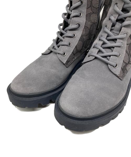 COACH（コーチ）COACH (コーチ) CitySole ブーツ・シグネチャー ジャカード グレー サイズ:25.5の古着・服飾アイテム
