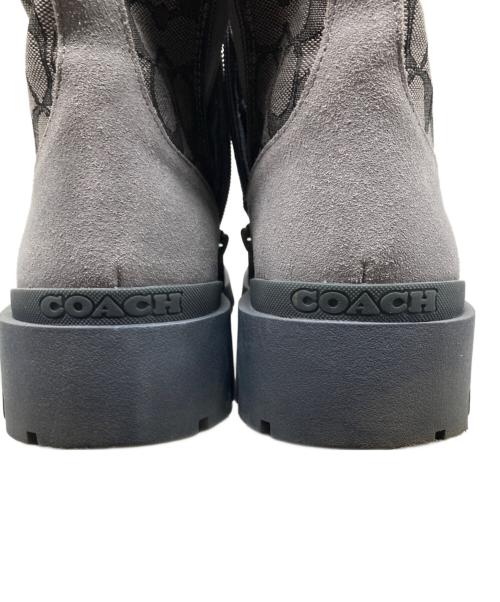 COACH（コーチ）COACH (コーチ) CitySole ブーツ・シグネチャー ジャカード グレー サイズ:25.5の古着・服飾アイテム
