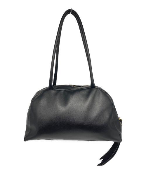 SALON adam et rope'（サロンアダムエロペ）SALON adam et rope' (サロンアダムエロペ) スプリットレザーミドルボストンバッグ ブラックの古着・服飾アイテム