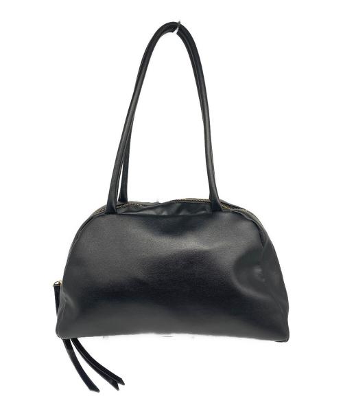 SALON adam et rope'（サロンアダムエロペ）SALON adam et rope' (サロンアダムエロペ) スプリットレザーミドルボストンバッグ ブラックの古着・服飾アイテム