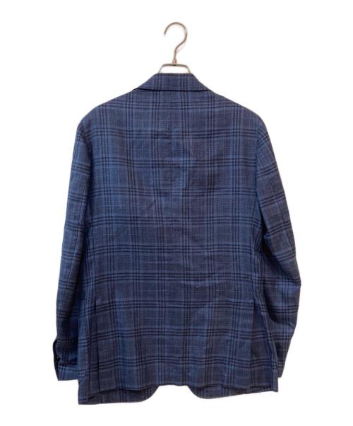 BORRELLI（ボレッリ）BORRELLI (ボレッリ) チェックテーラードジャケット ブルー サイズ:44の古着・服飾アイテム