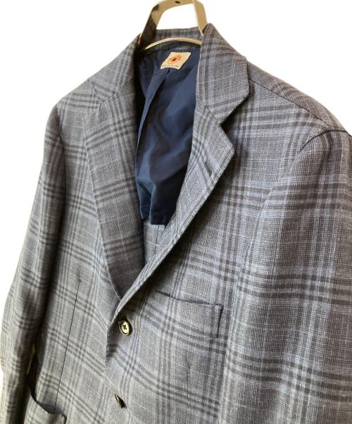 BORRELLI（ボレッリ）BORRELLI (ボレッリ) チェックテーラードジャケット ブルー サイズ:44の古着・服飾アイテム