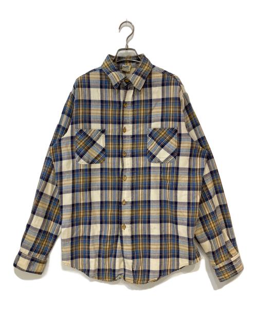 big mac（ビッグマック）big mac (ビッグマック) 70’s チェックネルシャツ ブルー×ベージュ サイズ:Lの古着・服飾アイテム