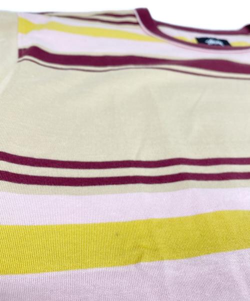 stussy（ステューシー）stussy (ステューシー) ボーダーTシャツ ベージュ サイズ:ＸＬの古着・服飾アイテム
