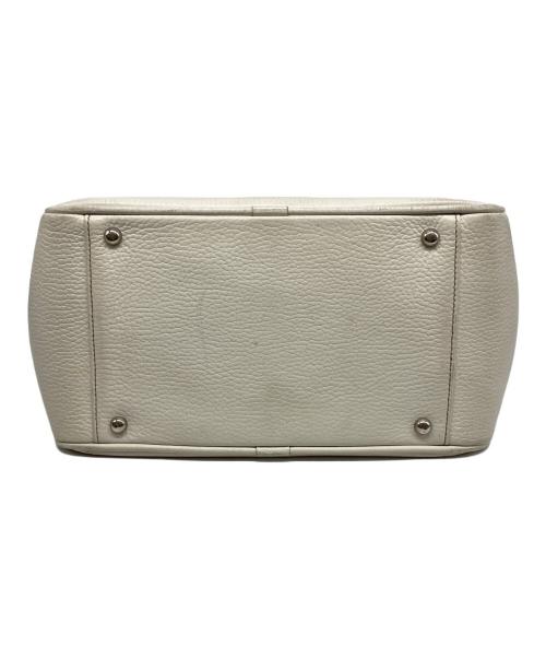 BURBERRY（バーバリー）BURBERRY (バーバリー) 裏地ノヴァチェック レザーハンドバッグ アイボリーの古着・服飾アイテム