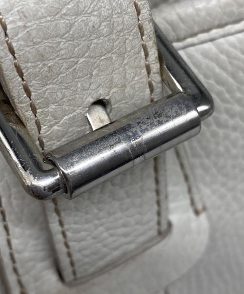 BURBERRY（バーバリー）BURBERRY (バーバリー) 裏地ノヴァチェック レザーハンドバッグ アイボリーの古着・服飾アイテム