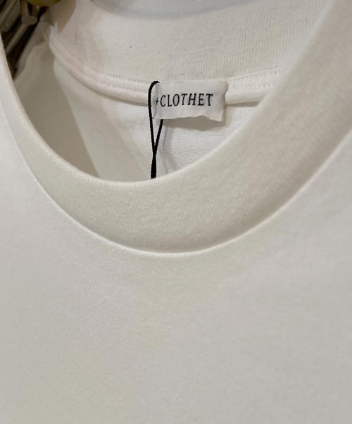 +CLOTHET（クロスクローゼット）+CLOTHET (クロスクローゼット) Hybrid Cotton Tailored T-shirt ホワイト サイズ:4 未使用品の古着・服飾アイテム