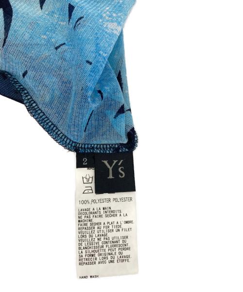 Y's（ワイズ）Y's (ワイズ) フェザー柄シアーカットソー ブルー サイズ:2の古着・服飾アイテム