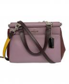 COACHコーチ）の古着「カラーブロックグレースハンドバッグ」｜パープル