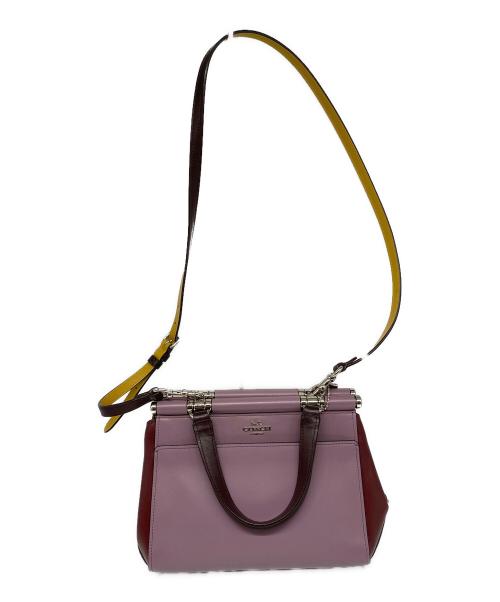 COACH（コーチ）COACH (コーチ) カラーブロックグレースハンドバッグ パープルの古着・服飾アイテム