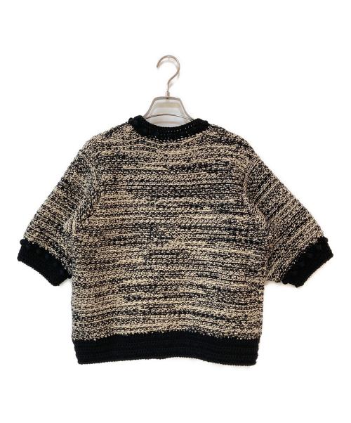 CLANE（クラネ）CLANE (クラネ) DOT LINE HALF SLEEVE KNIT CARDIGAN ブラック サイズ:1の古着・服飾アイテム