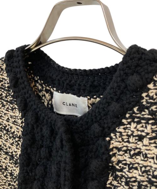 CLANE（クラネ）CLANE (クラネ) DOT LINE HALF SLEEVE KNIT CARDIGAN ブラック サイズ:1の古着・服飾アイテム