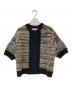 CLANE（クラネ）の古着「DOT LINE HALF SLEEVE KNIT CARDIGAN」｜ブラック
