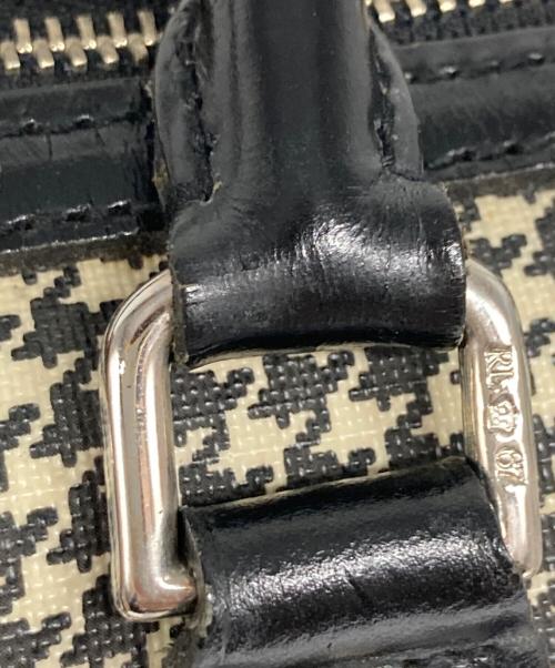 RALPH LAUREN（ラルフローレン）RALPH LAUREN (ラルフローレン) 千鳥格子柄ミニボストンバッグ ベージュの古着・服飾アイテム