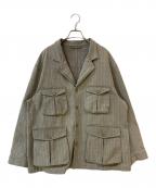 Porter Classicポータークラシック）の古着「FADED STRIPE BINGHAM JACET」｜グレー