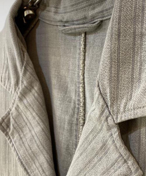 Porter Classic（ポータークラシック）Porter Classic (ポータークラシック) FADED STRIPE BINGHAM JACET グレー サイズ:3の古着・服飾アイテム