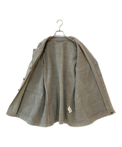 Porter Classic（ポータークラシック）Porter Classic (ポータークラシック) FADED STRIPE BINGHAM JACET グレー サイズ:3の古着・服飾アイテム