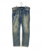 Ron Hermanロンハーマン）の古着「ダメージリペア加工 スウェットデニムパンツ」｜ブルー