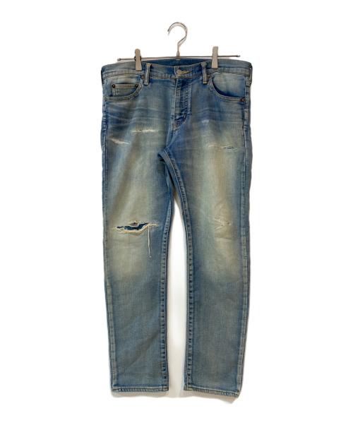 Ron Herman（ロンハーマン）Ron Herman (ロンハーマン) ダメージリペア加工 スウェットデニムパンツ ブルー サイズ:Mの古着・服飾アイテム